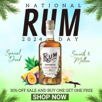 Aqua Joyful Rum Day Instagram Post Instagram-Beitrag template
