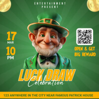 Aqua Joyful Saint Patrick's Lucky Draw Instagram Post template