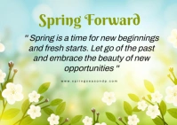 Aqua Joyful Spring Forward Qoutation Postcard template