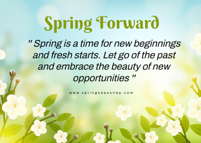 Inspiration Spring Forward Aqua Joyful Spring Forward Qoutation Postcard Template | PosterMyWall