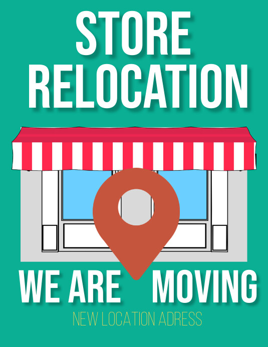 Aqua Joyful Store Relocation Flyer (us Lette Template | PosterMyWall