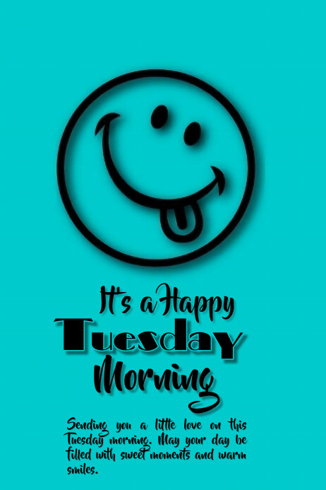Aqua Joyful Tuesday Morning Banner 4' × 6' Template | PosterMyWall