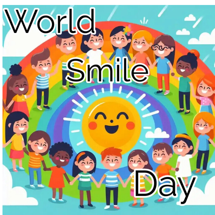 Aqua Joyful World Smile Day Instagram Post Template | PosterMyWall