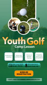 Turquoise Youth Golf Camp Instagram Story Template