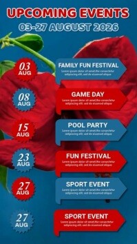 Aqua List-based August Upcoming Events Calendar  Instagram Reel template