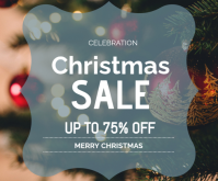 Aqua List-based Christmas Sales  Medium Rectangle Średni prostokąt template