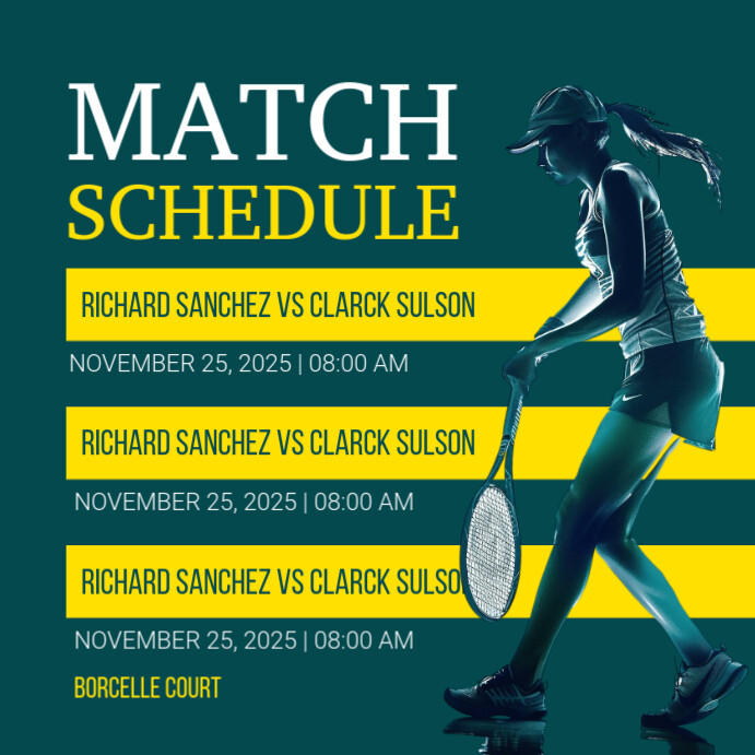 Aqua List-based Match Schedule Instagram Post template