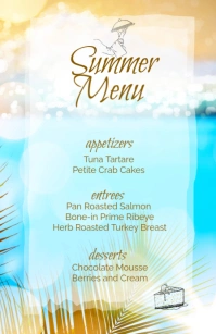 Aqua List-based Menu Restaurant  Tabloid template