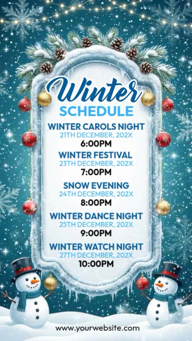 Aqua List-based Winter Program Schedule Instagram Story Instagram-verhaal template