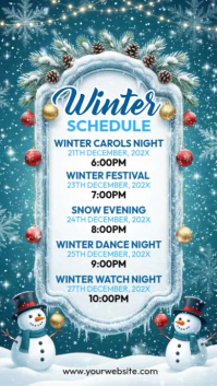 Aqua List-based Winter Program Schedule Instagram Story Instagram-verhaal template