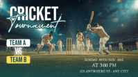 Aqua Maksimalis Cricket Tournament Tampilan Digital (16:9) template