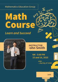 Yellow Math Lessons Flyers Template | PosterMyWall
