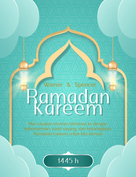 Aqua Maksimalis Ramadan Kareem Pamflet (letter As) Flyer (US Letter) template