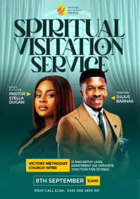 Aqua Maximalist 3d Maximalist Church Flyer Design A4 template