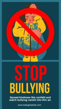 Aqua Maximalist Anti Bullying Flyer Template Instagram Story