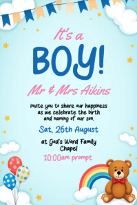 Aqua Maximalist Baby Boy Shower Pinterest Graphic template