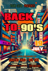 Aqua Maximalist Back To 90s Banner 4' × 6' template
