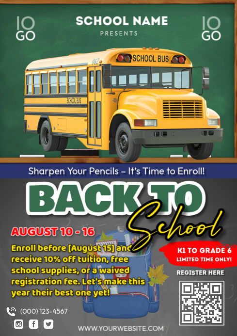 Aqua Maximalist Back To School A4 template