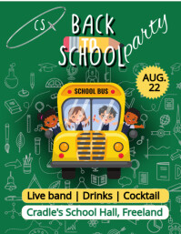 Aqua Maximalist Back To School  Flyer (us Letter) template