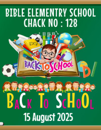 Aqua Maximalist Back To School Flyer (us Letter) Pamflet (Letter AS) template