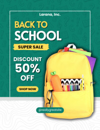 Aqua Maximalist Back To School Flyer (us Letter) template