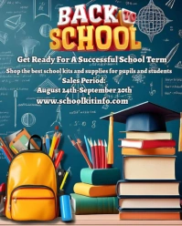 Aqua Maximalist Back To School Instagram Portrait template