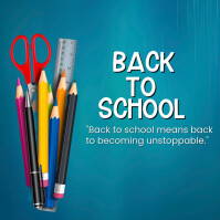 Aqua Maximalist Back To School Instagram Post Instagram-Beitrag template