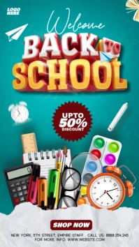 Aqua Maximalist Back To School Social Media Banner Or Instagram Post Template Instagram Story