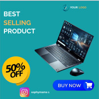 Aqua Maximalist Best Seling Instagram Post template