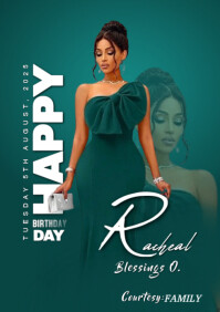 Turchese Birthday Celebration A4 Template