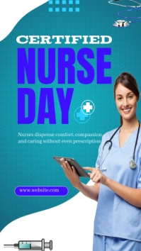Aqua Maximalist Blue certified nurse day Instagram Story template