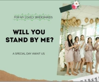 Aqua Maximalist  Bridesmaid Proposal Cards Medium Rectangle Rectángulo Mediano template