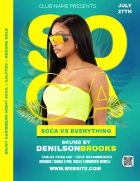 Aqua Maximalist Caribbean Soca Flyer (us Letter) template