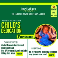 Aqua Maximalist Child Dedication Invitation  Logo โลโก้ template