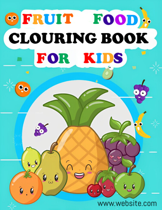 Aqua Maximalist Children's Coloring Book  Flyer (us Letter) template