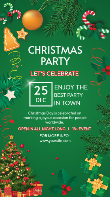 Aqua Maximalist Christmas Instagram Story Template | PosterMyWall