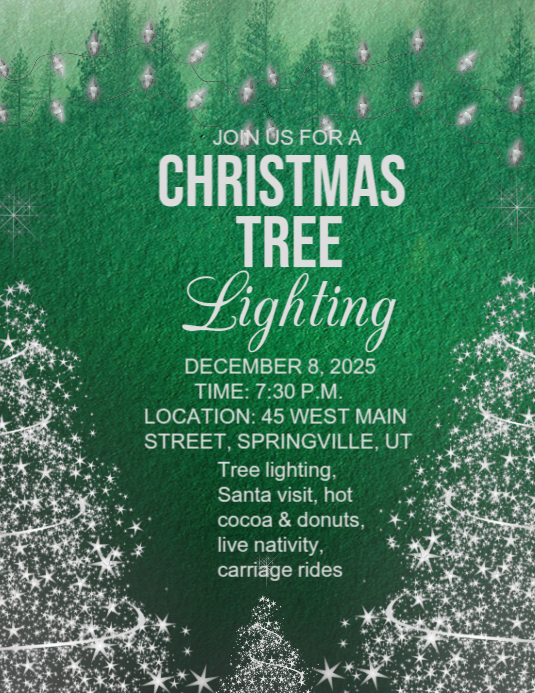 Aqua Maximalist Christmas Tree Lighting Flyer (us Letter) Template ...