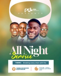 Aqua Maximalist Church Flyer  Instagram Portrait template