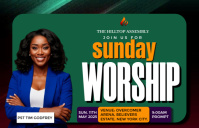 Aqua Maximalist Church Tabloid template