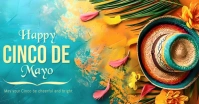 Aqua Maximalist Cinco De Mayo Facebook Ad template