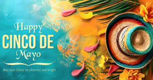 Aqua Maximalist Cinco De Mayo Facebook Ad template