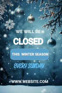 Aqua Maximalist Closed For Winter Holidays Pinterest Graphic template