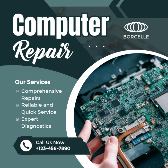 Copy of Aqua Maximalist Computer Repair Instagram Post | PosterMyWall