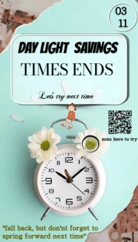 Aqua Maximalist Daylight Savings End Business Card template