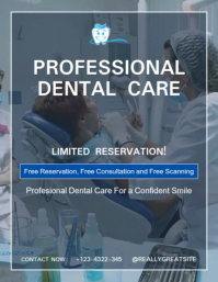 Aqua Maximalist Dental Care Flyer (us Letter) template