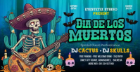 Aqua Maximalist Dia De Los Muertos Facebook Event Cover template