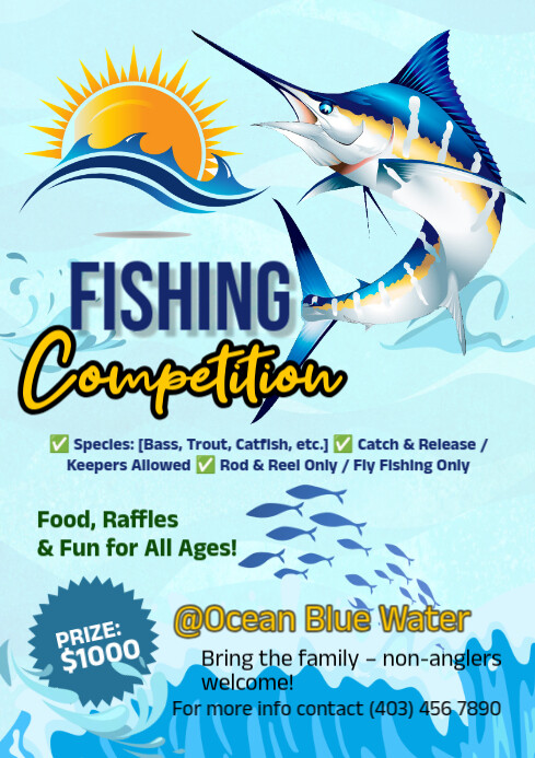 Copy of Aqua Maximalist Fishing Competition A4 | PosterMyWall