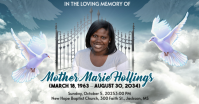 Aqua Maximalist Funeral Flyer Memorial Flyer  Facebook Shared Image template
