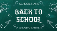 Aqua Maximalist Green And White Background Back To School Video Template  Digital Display (16:9)