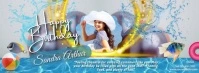 Aqua Maximalist Happy Birthday Greeting Company Client Design Photo Facebook Cover Photo template